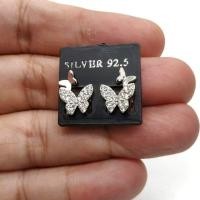 ราคา - ต่างหู เงินแท้ 92.5% งานส่งออก ฝังเพชรสวิส cz เกรด 5A หน้ากว้าง 1 ซม. หนัก 2 กรัม ใส่ไม่ซ้ำกัน เคลือบทองคำขาวแล้วครับ (18437315831)