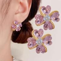 ราคา ประณีตระดับไฮเอนด์รู้สึก พลอยเทียม สีม่วงดอกไม้ขนาดเล็กหูหัวเข็มขัดสไตล์ซุปเปอร์กระพริบต่างหูเพชร (26611107865)