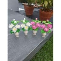 ราคา ดอกบัว แจกันดอกบัว ดอกบัวบูชา ดอกบัววางหิ้งพระ ดอกบัวดิน (22572254584)