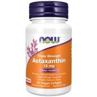 ราคา New NOW Foods Astaxanthin 12 mg, Triple Strength - 60 Veggie Softgels (23150654824)