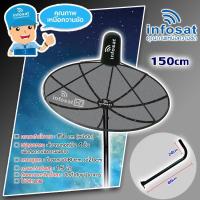 ราคา ชุดจานดาวเทียม infosat C-Band 1.5 เมตร พร้อมขางอยึดผนังขนาด100cm. ไม่มีLNB (6816232238)