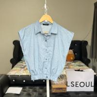 ราคา เสื้อเชิ้ตเเขนกุด ครอป จั้มเอว เกาหลี (25817851562)