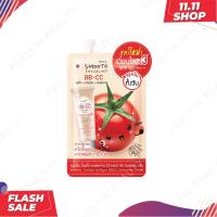 ราคา (1ซอง) SMOOTO สมูทโตะ โทเมโท คอลลาเจน บีบี แอนด์ ซีซี ซันสกรีน ครีม BB & CC Sunscreen Cream (SMT100/ซอง) (29530659042)