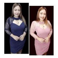 ราคา เสื้อผ้าคนอวบอ้วนน่ารัก เรียบหรูเท่ ชุดเดรสคนอ้วนสไตล์เกาหลี ไปงานแต่ง ชุดเดรสลูกไม้อก 40 42 44 (18941337459)