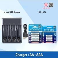 ราคา Panasonic Eneloop AA/AAA 1.2V NiMH ถ่านชาร์จ + เครื่องชาร์จชาร์จอิสระ USB 4 ช่อง (26534849843)