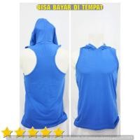 ราคา เสื้อมีฮู้ดฟิตเนส เสื้อสายเดี่ยวมีฮู้ดสีน้ําเงิน หมวกบีนนี่ (44476800645)