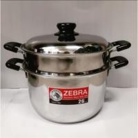ราคา Zebra หม้อหุงต้ม 26ซม.Wisdom Worthพร้อมชั้นนึ่ง ตราหัวม้าลายใช้ เตาแม่เหล็กไฟฟ้าได้ (56855608994)