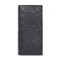 ราคา COACH กระเป๋าสตางค์ BREAST POCKET WALLET IN SIGNATURE CROSSGRAIN LEATHER F75365 (BLACK) (801688981)
