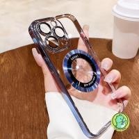 ราคา SAMSUNG เคสโทรศัพท์แม่เหล็กหรูหราสําหรับsamsung Galaxy Note 20 Ultra 10 Plus 9 8 M33 M31 M30s J7 Pro J5 J2 Prime A7 2018 S10 S9 S8 Plus + ชาร์จไร้สายชุบฝาครอบปลอกอ่อนใส (27813575916)
