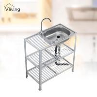 ราคา Vliving ซิ้งค์ล้างจาน อ่างล้างจาน สแตนเลส A 3ชั้น กลาง โครงอลูมิเนียม (29626410305)