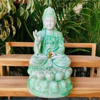 ราคา เจ้าแม่กวนอิมปางประทานพร สัมฤทธิ์ผล ขนาดหน้าตัก 5 นิ้ว สูง 32 ซม. (องค์จริงใหญ่มาก) งานพรีเมี่ยม สีเขียวหินอ่อน T (23432417841)