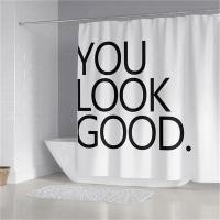 ราคา Letter Shower Curtains Simple Nordic Art Design Bathroom Curtain Home Decor Bath Screens Bathroom Accessories Polyester (51301226851)