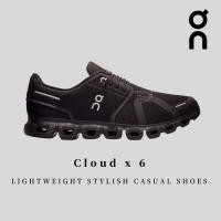 ราคา On Cloud 6 Women's Shoes Black Lightweight Casual Sneakers Sizes 36-41 (50403895116)