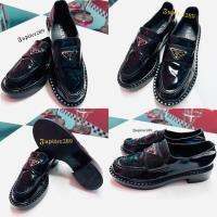 ราคา รองเท้าPrada รุ่น Brushed leather loafers size39 black (19884845922)