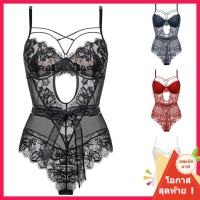 ราคา ดลสดด.บอดี้สูทผู้หญิงเร้าอารมณ์เซ็กซี่สําหรับชุดชั้นในลูกไม้ชุดนอนชุดชั้นในโปร่งใสโบว์ (43028458233)