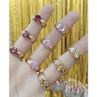 ราคา แหวนนาคหัวพลอยคละสี#แหวนนาคหัวพลอยสีแดง,สีเหลือง,สีม่วง (17886631998)