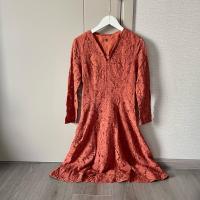 ราคา **มีตำหนิ** เดรสลูกไม้สีส้มอิฐ ซิปข้าง ส่งต่อ (19586775692)
