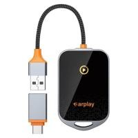 ราคา USB +Type C Wireless Carplay Adapter for iPhone for Apple iOS 10+ Bluetooth WiFi Fast Connect Plug (46705694466)