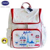 ราคา Enfantเป้สะพายหลังเก็บอุณหภูมิเนื้อผ้าเเคนวาส Size7x14x15นิ้ว ลายจุดหอไอเฟลสีแดง-ขาว (1302254760)