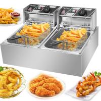 ราคา เตาทอดไฟฟ้าเตาคู่ หม้อทอดไฟฟ้า 12 ลิตร หม้อทอดเพื่อการพาณิชย์ Deep fryer (3819387695)