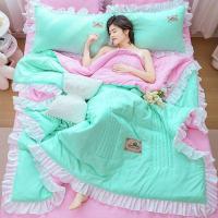 ราคา HOT SALE ชุดผ้านวมฤดูร้อนสี่ชิ้นเวอร์ชั่นเกาหลี, ผ้านวมฤดูร้อนผ้าฝ้ายลูกไม้ล้าง, ผ้านวมปรับอากาศ, ชุดสามชิ้น (25036388839)