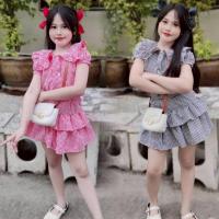 ราคา ชุดกระโปรงเสื้อคอบัวสาวน้อยน่ารักๆ (27183548983)