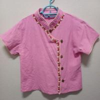 ราคา เสื้อผ้าฝ้ายพื้นเมือง..คอจีนสีชมพู (22881959809)