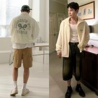 ราคา แจ็คเก็ตแขนยาวสีครีม สกรีนหน้าหลังลาย Tenis โอเวอไซส์สไตล์เกาหลี ผ้าร่ม มีซับใน งานดี J102 (28007665209)