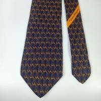 ราคา เนคไทมือสอง Salvatore Ferragamo Men's Silk Tie Brown Novelty Design Made in Italy (42064367129)