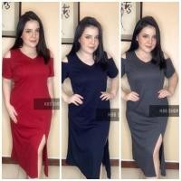 ราคา เสื้อผ้าสาวอวบ ชุดเดรสสาวอวบ เดรสยาว ผ้าสกินนี่เว้าแขนน่ารักมาก เสื้อผ้าคนอ้วน (1982892673)