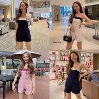 ราคา ชุดจั้มสูทเกาะอกขาสั้น จั๊มสูทแฟชั่น สีกรม ขาว ชมพู ดำ ใส่เที่ยวออกงานได้ค่า CL4482 TW15154 (7177759413)