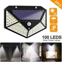 ราคา ไฟติดผนัง ไฟโซล่าเซลล์ 100LED 3 โหมด ไฟออก 4 ทาง ไฟโซล่าเซลล์พลังงานแสงอาทิตย์ Solar motion sensor light (23771502906)