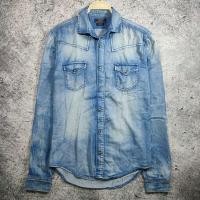 ราคา Kemeja Zara MAN เสื้อเชิ้ตยีนส์ผู้ชาย STRETCH (28254010481)