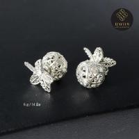 ราคา ต่างหูดิออร์ฉลุลาย ขนาด 14 มิล เงินแท้ 92.5% (28688259542)