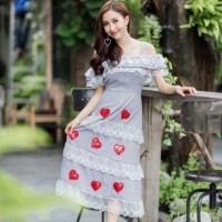 ราคา งานป้าย NATNICHA เดรสยาวสายเดี่ยว ปาดไหล่ สวยเรียบหรู (703080967)