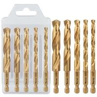 ราคา Vearter 5Pcs 5/6/8/10/12mm HSS M2 Material Drill Bit Set Titanium Twist Jobber Hole Saw 1/4'' Hex Shank For Metal Plate (45152775095)