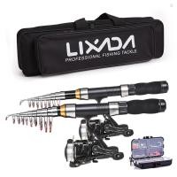 ราคา Lixada รอกตกปลา Combo ชุดเต็มพร้อม 2.1 ม. 2.3 ม. คันเบ็ดแบบยืดไสลด์ 2 ชิ้นชุดรอกสปินนิ่งพร้อมตะขอเหยื่ออ่อนบาร์เรลหมุนถุงเก็บ (29113780674)