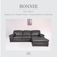 ราคา ZEN Collectionโซฟา Sofa L-Shape ขนาด 2.60 m. BONNIE โซฟาหุ้มหนัง PU Belgium (21503284304)