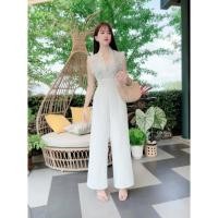 ราคา จั๊มสูทขายาวลูกไม้ สวยแพง ชุดออกงาน สวยหรูดูแพง มี3สี (16865323969)