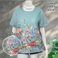 ราคา เสื้อสาวอวบอก46-50"ใส่ได้ 9 สีไซส์ใหญ่เสื้อผู้หญิง ผ้าลินินผสมฝ้าย งานปักสวย เสื้ออกใหญ่บิ๊กไซส์ใส่ทำงาน ใส่งานทำบุญ (28939384532)