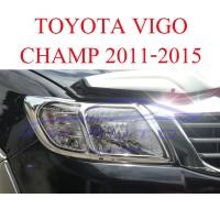 ราคา 1คู่ ครอบไฟหน้า ชุบโครเมี่ยม TOYOTA VIGO CHAMP โตโยต้า วีโก้ แชมป์ 2011 - 2015 วีโก้แชมป์ ฝาครอบไฟหน้า ฝาครอบไฟ (22774122649)