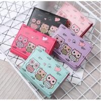 ราคา พร้อมส่ง กระเป๋าสตางค์ผู้หญิง ใส่เงินเหรียญ กระเป๋าตังค์ผู้หญิงแฟชั่น กระเป๋าใบสั้น ลายนกฮูก (2666651483)