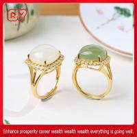 ราคา RY-แหวนหยกทรงเหลี่ยมสำหรับผู้หญิง ชุบทองไมครอน 18k ระดับไฮเอนด์ ประดับเพชร ปรับขนาดได้ แหวนหยกพม่า (54451276570)