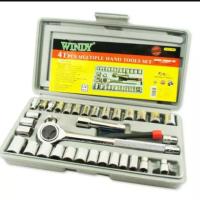 ราคา WINDY ชุดปะแจบล็อก 41 ชิ้น+ เครื่องมือ (พร้อมกล่องพลาสติกกันกระแทก) (23204303462)