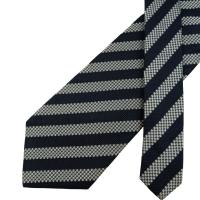 ราคา เนคไท Hugo Boss Silk Black Silver Stripe Italy เนคไทแบรนด์เนม ของแท้ (45806188152)
