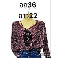 ราคา เสื้อแฟชั่นเกาหลีแขนยาวลายจุดผ้าชีฟอง (24360479894)