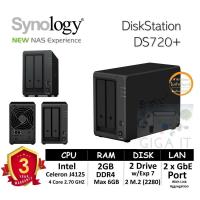 ราคา Synology NAS DiskStation รุ่น DS720+ (HDD 2 Bay w/Exp 7 Drive + 2 M.2, Quad Core 2.7 GHz, 2GB DDR4, 2 GbE) ประกัน 3 ปี (24681712467)
