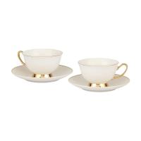 ราคา ชุดแก้วกาแฟพร้อมจานรองขอบทอง 2 ชุด (43123306590)