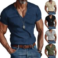 ราคา [โปรโมชั่นใหญ่] บุรุษแขนสั้นเสื้อยืดคอวีเสื้อกล้ามเนื้อฟิตเนสกีฬายิมเสื้อสวมหัวด้านบน❀ (51950895056)