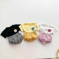 ราคา เสื้อยืดแขนสั้นลายดอกทานตะวัน + กางเกงขาสั้น 2 ชิ้นสําหรับเด็กผู้หญิง (5454719367)